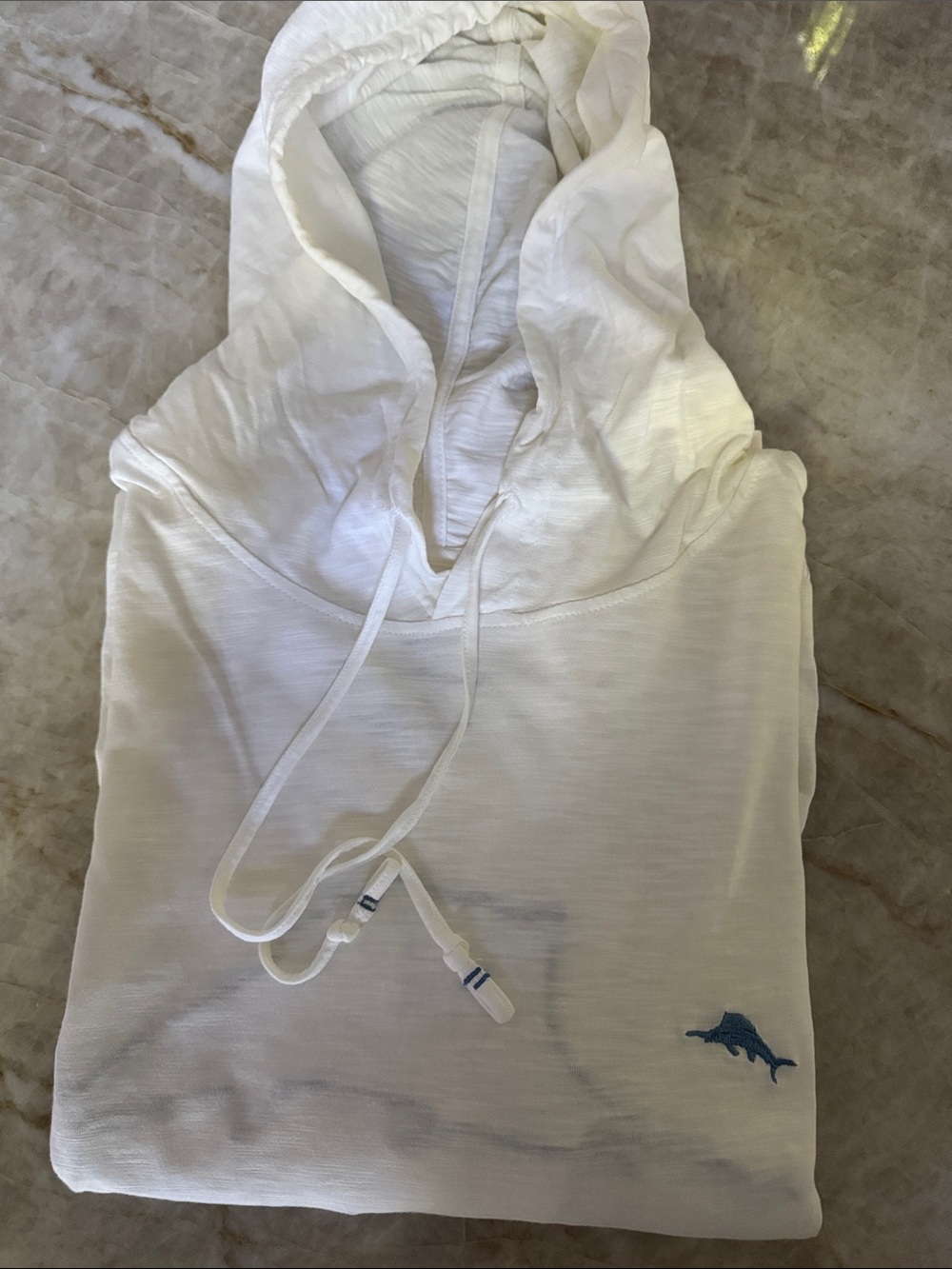 Tommy Bahama White Tee with Blue Floral Marlin Graphic